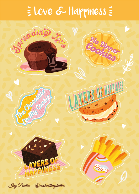 Planche Stickers : Love et Happiness (Edition Ivy Butter)